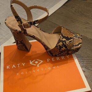 Katy Perry Collections Snake Print Platform Sandals